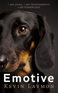 Black dachshund on dark background